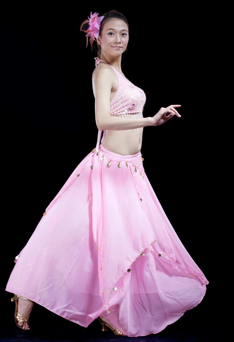 BELLYQUEEN 2 шт./компл. 15 цветов сцены Восточный танец Одежда для танцев Индийский платье практика костюмы