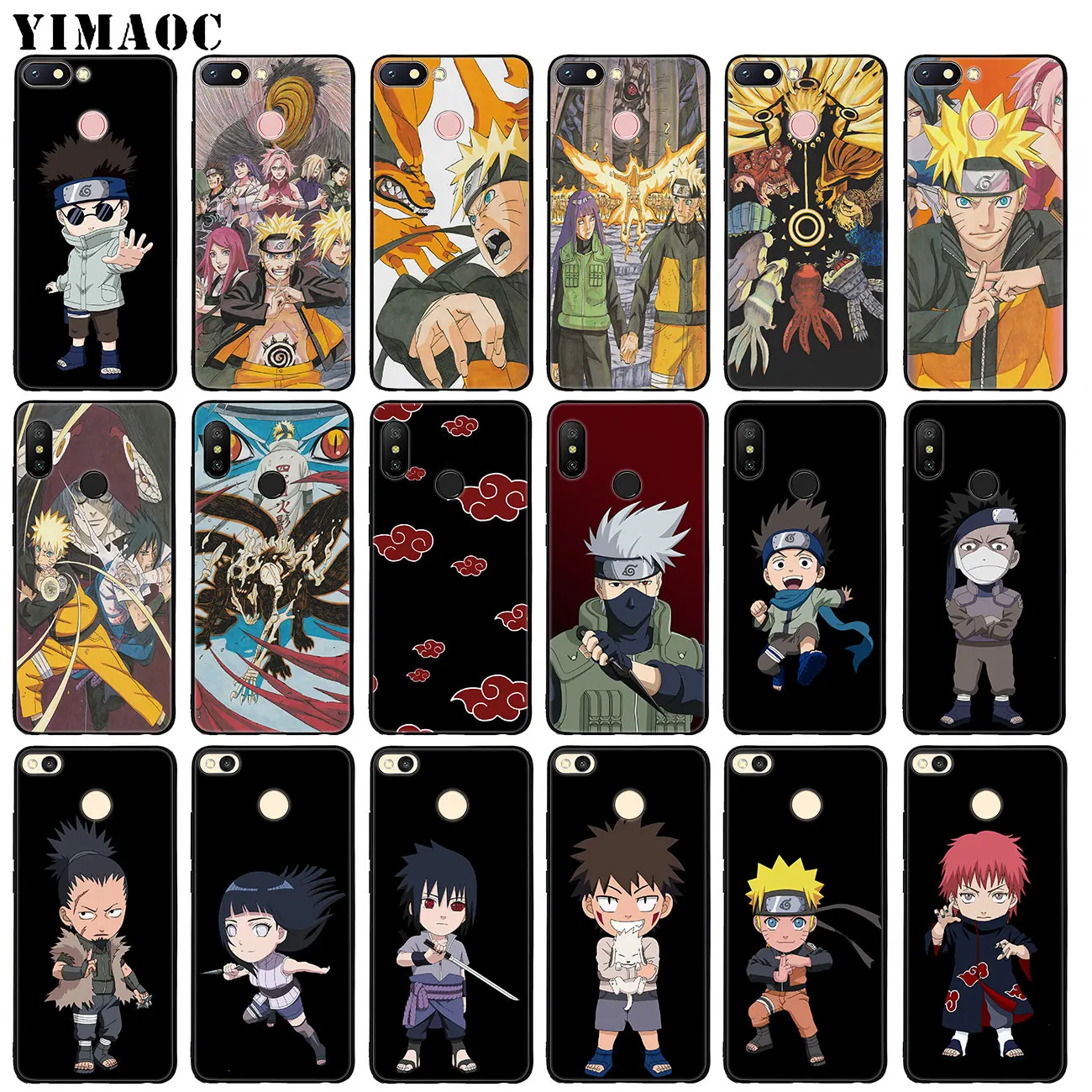 

YIMAOC Anime Naruto akatsuki Soft Silicone Phone Case for Xiaomi Redmi K20 Pro 6A 7A Note 8 7 5 6 Pro Mi Black TPU Cover