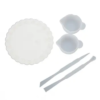 

UV Resin DIY Casting Jewelry Tools Kit Including Silicone Cup Stirrers Spoon Pad Craft Accessory