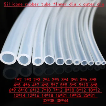 

Silicone rubber tube inner x outer dia 16x21 19x25 25x31 32x38 38x44 mm transparent clear pipe silica Hose hot water