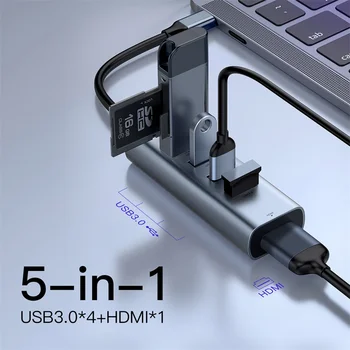 

Baseus Multi USB 3.0 Type C HUB USB 3.0 Port for Macbook Air Pro USB C Otg HUB HDMI RJ45 Adapter Splitter Computer PC Accessory