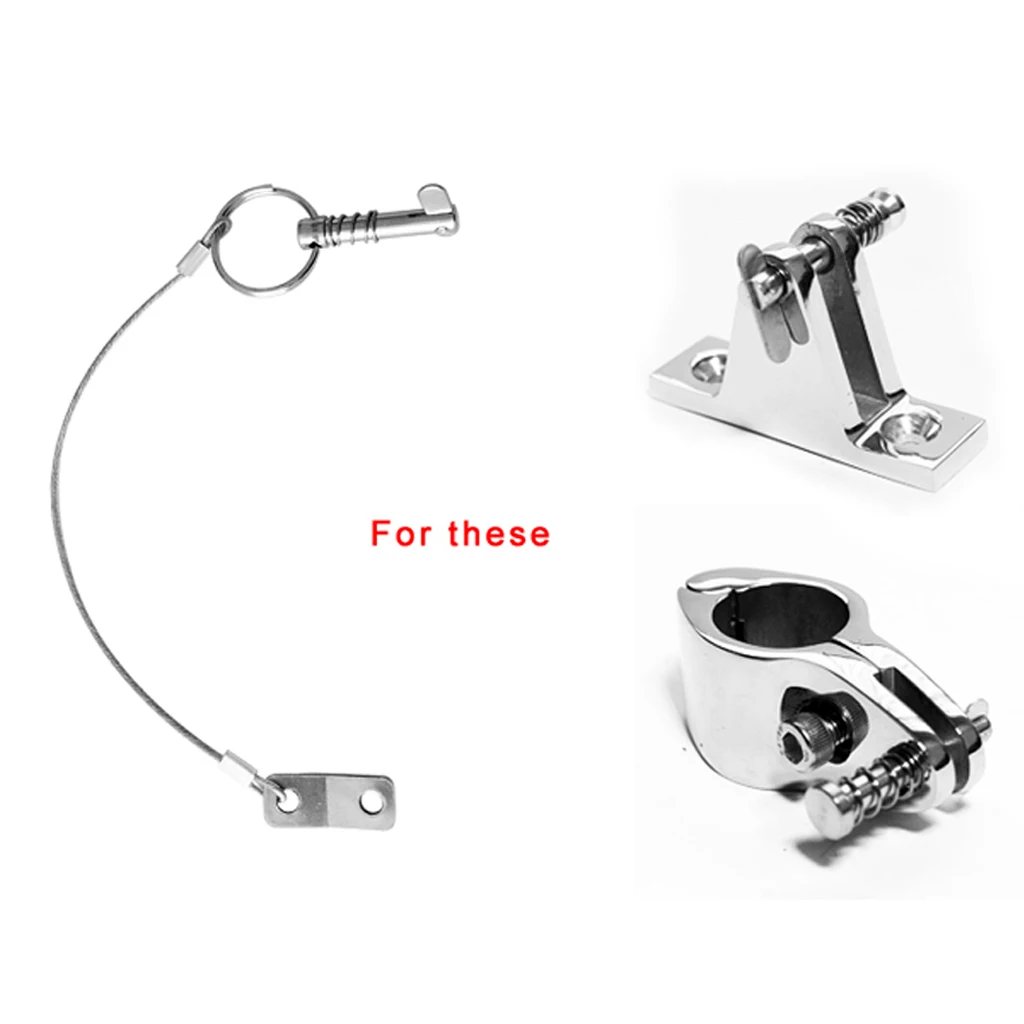 2 Pcs 316 Stainless Steel Boat Top Quick Release Ball Pin With Lanyard Marine Hardware Deck Hinge Replacement Accessories