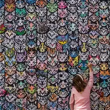 DIY Цифровая с изображением кота голова граффити стены цифровая Краска Рисование цифровая холст ручная краска ed Cat картина Настенный декор