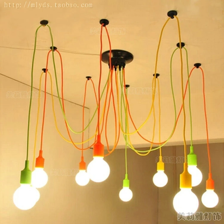 

Colorful DIY Several Heads Morden LED Pendant Light Fixtures For Bar Dinning Room Lampe Lustres De Sala