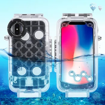 

For iPhone XS 40m/130ft Waterproof Diving Housing Case Professional Photo Video Underwater Cover Case for Apple iPhone X