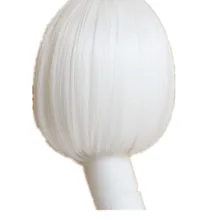 Белый парик Fei-Show синтетические термостойкие короткие волнистые волосы Peruca Pelucas костюм мультфильм роль Cos-play салон карнавальный парик