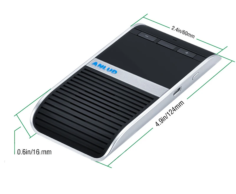 ANLUD Bluetooth Handsfree Car Kit Sunvisor Speakerphone Audio Music Speaker Transmitter Aux Bluetooth Adapter For Huawei Xiaomi (8)