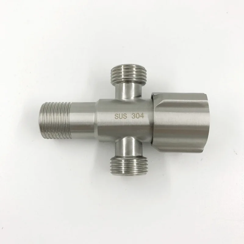 SRJ Angle Valve 304 Stainless Steel Drawing Rantirust Double Head Angle Valve One In Two Out Three General Formula Hardware Tool SRJ Angle Valve 304 Stainless Steel Drawing Rantirust Double Head Angle Valve One In Two Out Three General Formula Hardware Tool