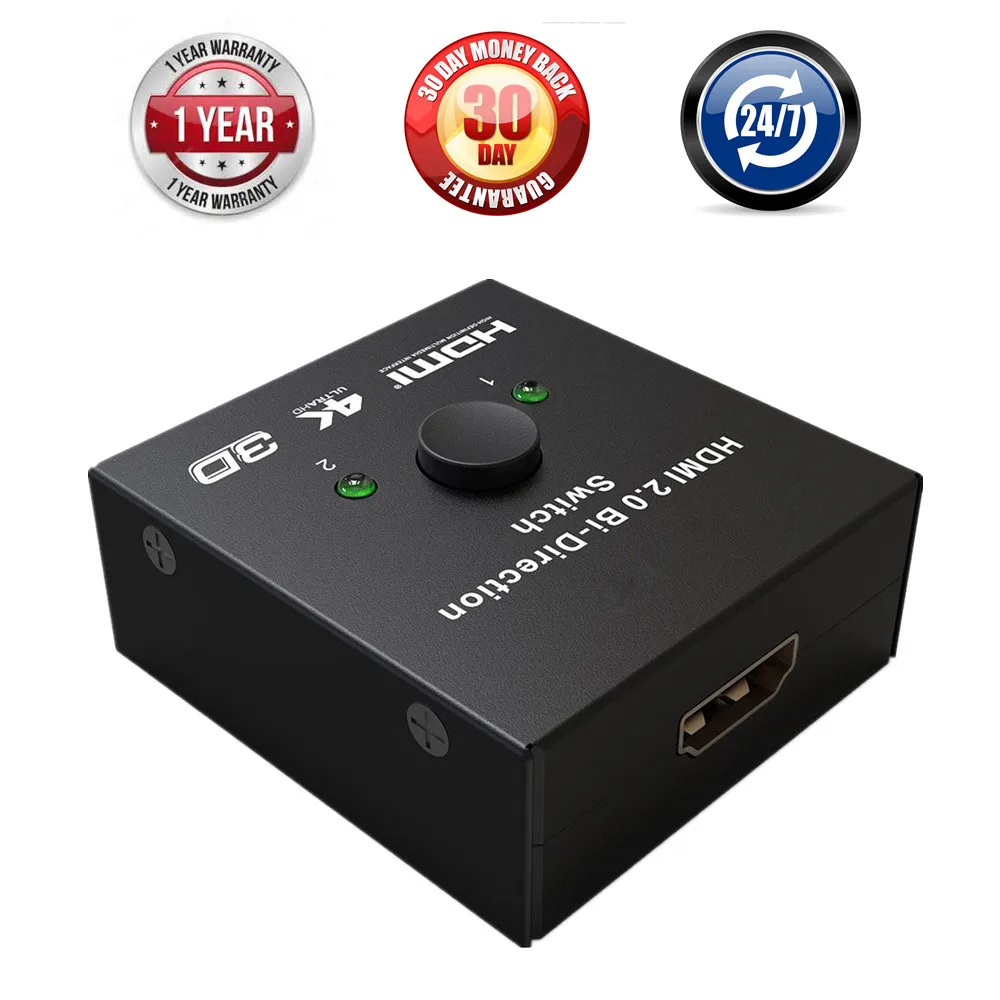 2x1 HDMI 2 0 переключатель UHD 4K 1x2 двунаправленный коммутатор Поддержка HDCP проходной