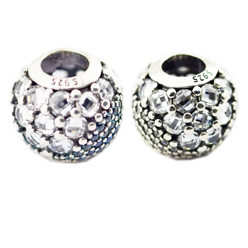 

Fit Pandora Bracelets 925 Sterling Silver Enchanted Pave Charm Blue Clear Zircon Beads for Jewelry Making S925 Kralen PF706B