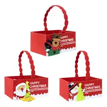 

2018 DIY Christmas Decoration Fabric Candy Storage Box Innovative Favors Basket Candy Box Boy Girl Christmas Gift Boxes
