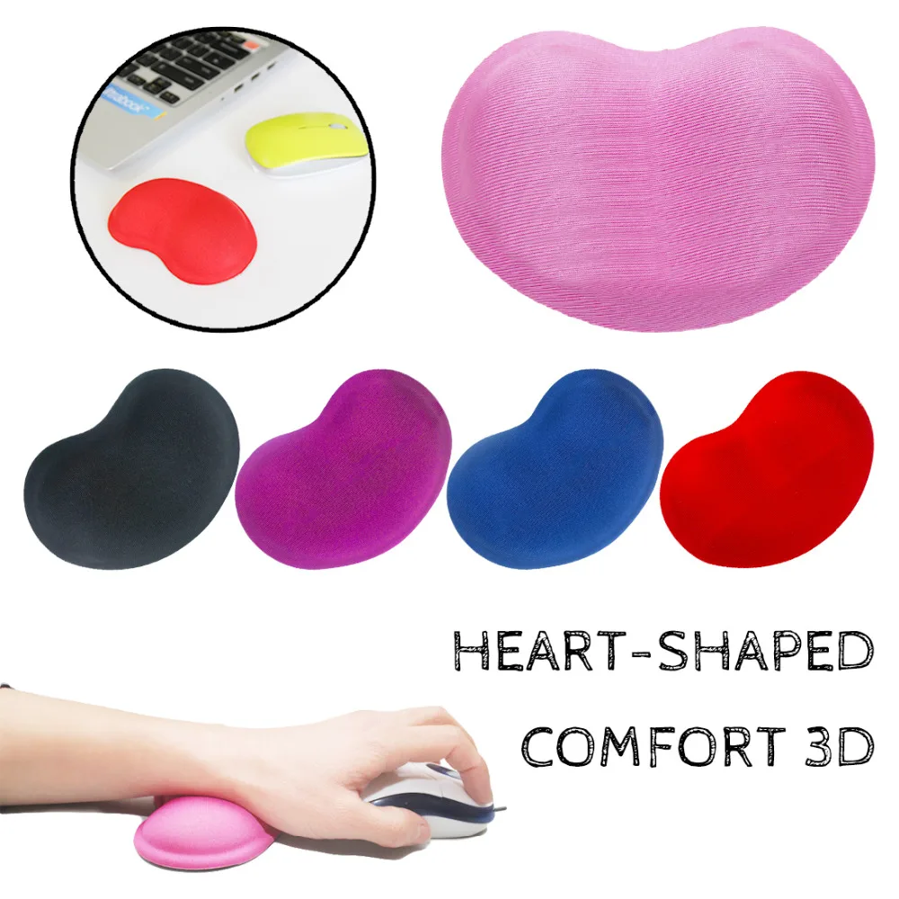 Etmakit высокое качество в форме сердца комфорт 3D подставка для запястья Силикагель Подушка для рук памяти хлопок коврик для мыши для офиса