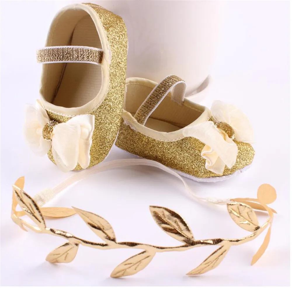 Puseky/модная обувь для маленьких девочек; популярная обувь для маленьких девочек; обувь с большим бантом золотого и серебряного цвета для малышей 0-12 месяцев
