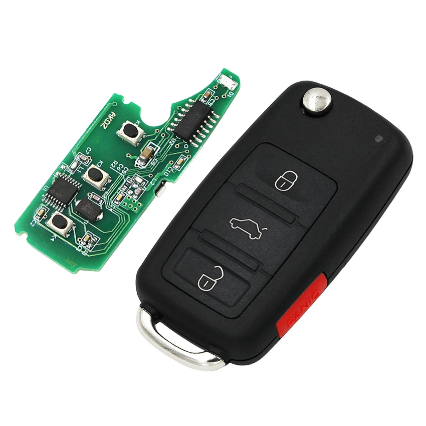 5 шт х 4 кнопки 433 MHZ Keyless Брелок 3+ 1 кнопки удаленное для Volkswagen Touareg для 2002-2010 ID46 чип