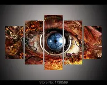 5 panel Modern Home Decoration wall art picture for living room Steampunk Abstract Eyes Poster canvas Print painting on canvas