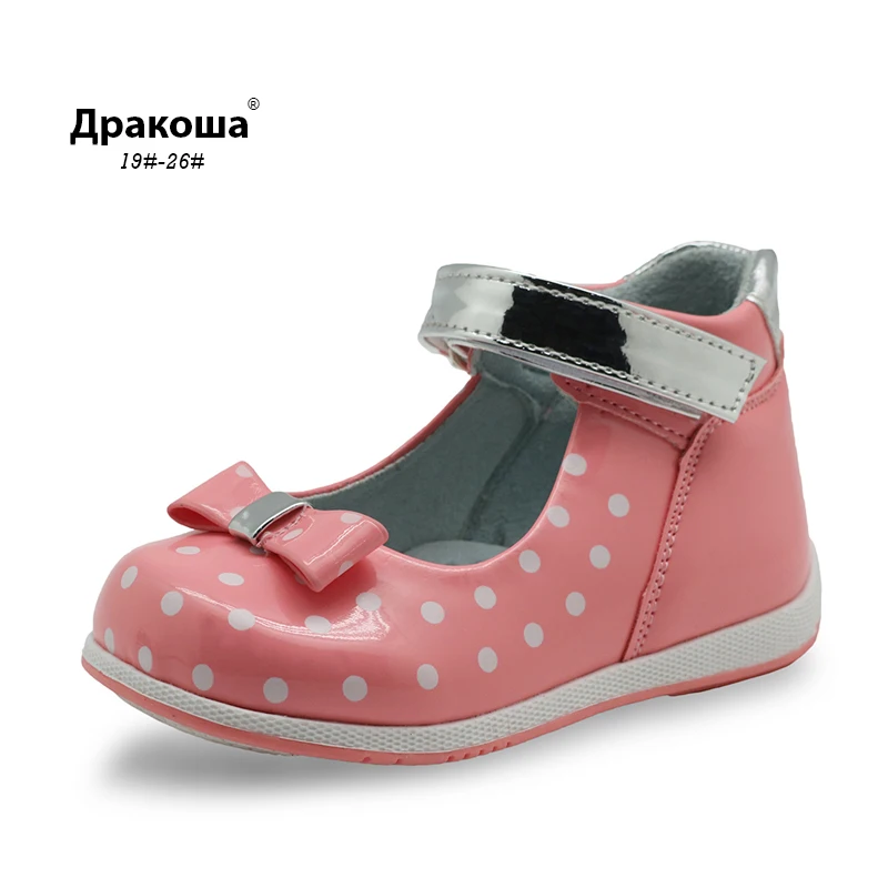 

Apakowa Spring&Autumn Bowtie Girls Sandals with Arch Support Pu Leather Princess Female Kids Children Orthopedic Toddler Sandals