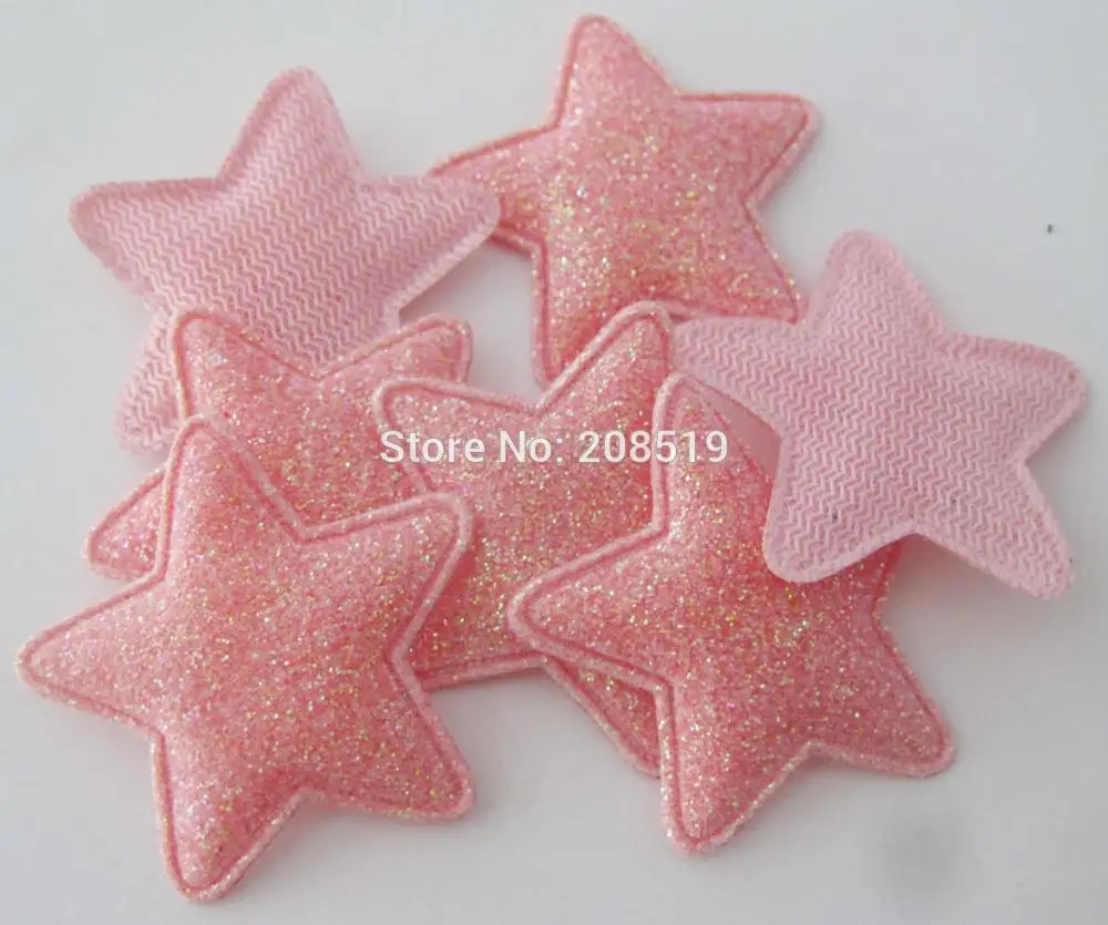 PANNEO Multicolors блеск в форме звезды патчи 34 мм 120 шт./лот Мягкий войлок Аппликации волос/шляпа декоративный орнамент - Цвет: coral S