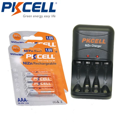 Ni-zn dos Pces Embalada com Ni-zn Carregador de Bateria para aa Aaa de Pkcell Baterias Recarregáveis 1.6v Bateria – Nizn 8 Aaa 900mwh
