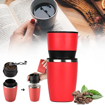 

Manual Coffee Grinder Burr Coffee Bean Mill Machine Stainless Steel Hand Coffee Grinder Portable Coffee Pot for Outdoor Travel