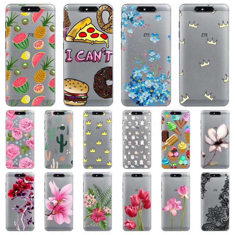 Мягкий чехол из ТПУ для Blade v8 v9 lite/v8 mini с цветком ZTE nubia v18 z18 Axon 7 Защитные чехлы