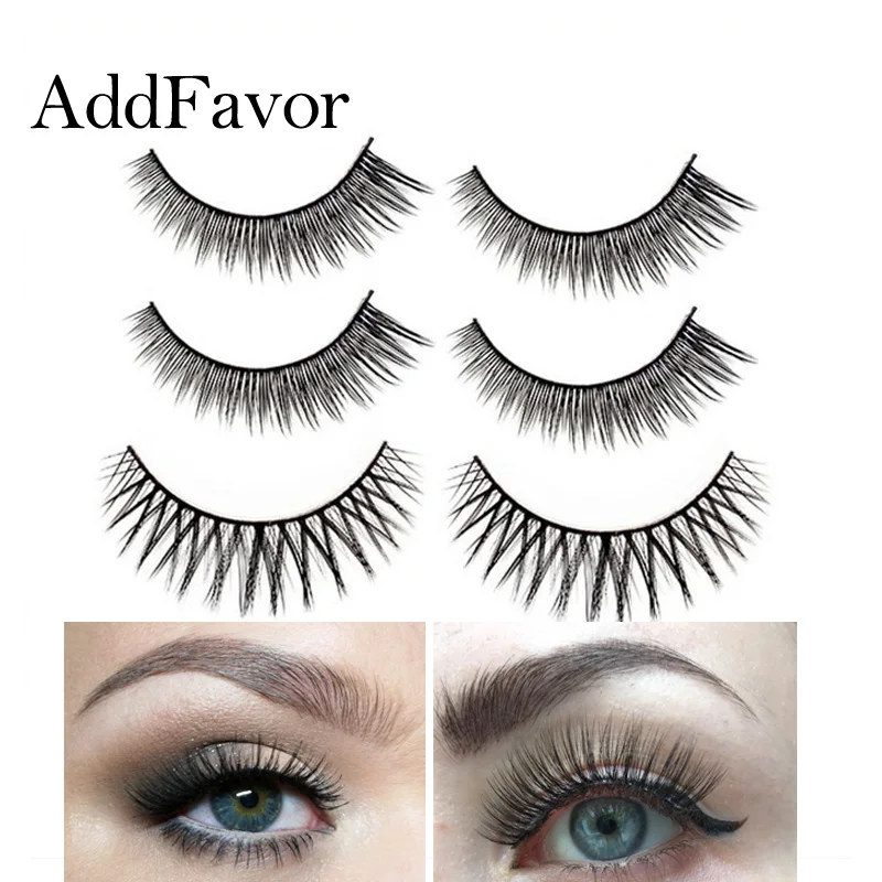 

AddFavor False Eyelash Thick Cross Long Volume Eye Lashes Kit 3D Makeup Eyelashes for Extensions Make up Tools maquiagem 6 Pairs