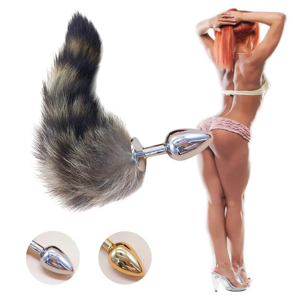 Classic Red Fox Tail Butt Plug Real Fur Metal Or Silicone