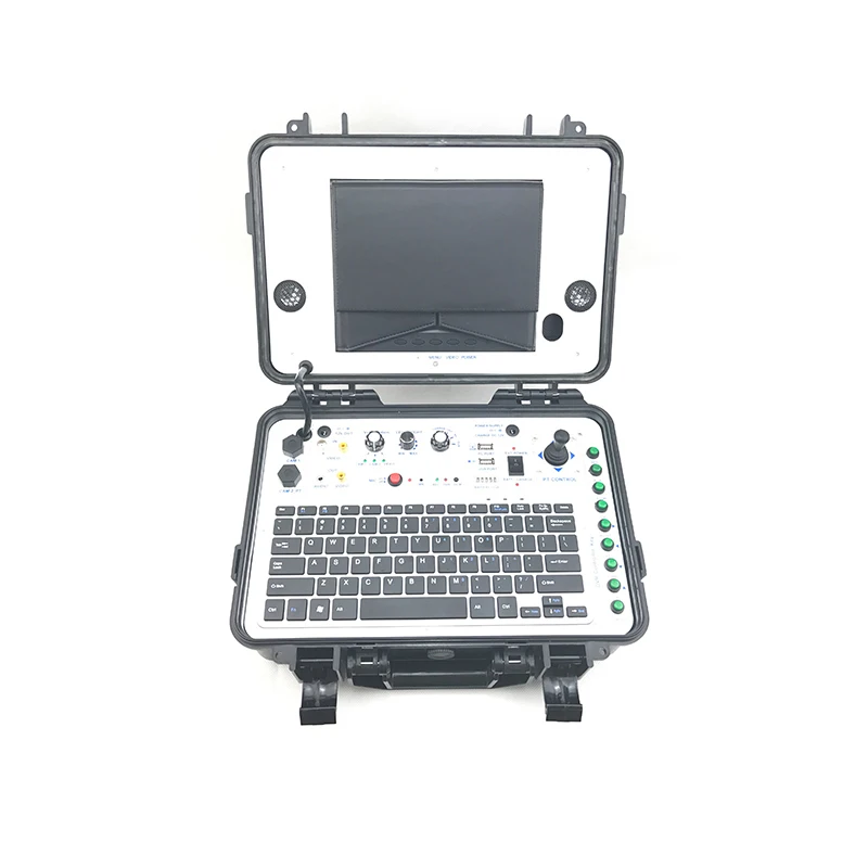 

Pan Tilt Rotation Inspection Camera System DVR Control Box Keyboard 8inch LCD Monitor Speaker ABS Suitcase