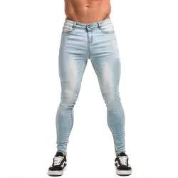GINGTTO обтягивающие джинсы для мужчин стрейч джинсы из денима облегающие брюки Брендовые спортивные сильные ноги большого размера Супер