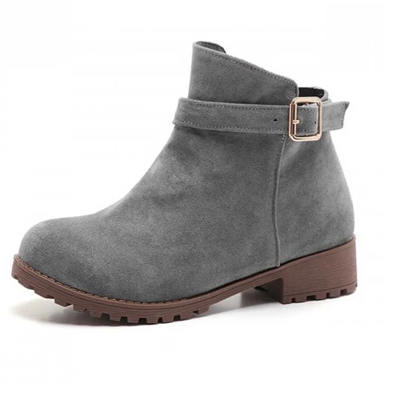 

New Size 34-39 High Quality Women Boots Flat Heels Half Knee High Boots  Platform Autumn Motorcycle Boots