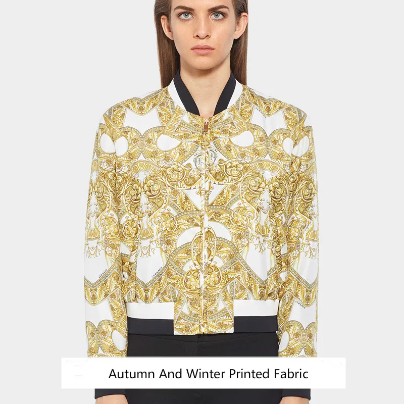 

New autumn and winter coat printing fabric handmade DIY advanced digital printing polyester fashion cloth custom pre-sale