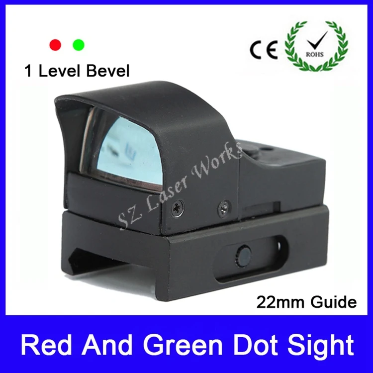 

Optics 1x22 Mini Reflex Red and Green Bevel Dot Sight Scope/3 MOA Dot Mini Weapon Gun Sight For Hunting #HD107RG Free Shipping