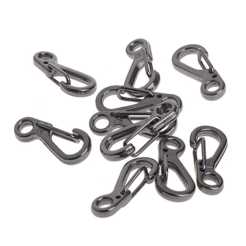 

10PCS Mini alloy SF Carabiner Key Ring Climbing hook Survival Tactical Gear Keychain Spring Hook
