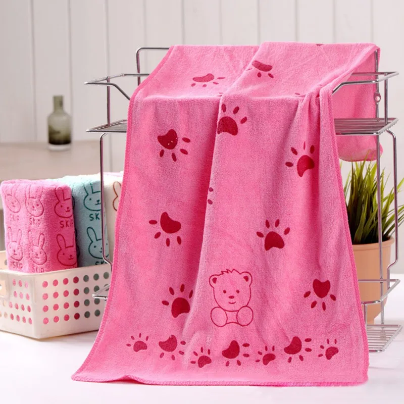 

Baby Cartoon Animal Heart Print Bath Towel Absorbent Drying Swimwear Baby Cotton Baby Towel Cute Kids Towels