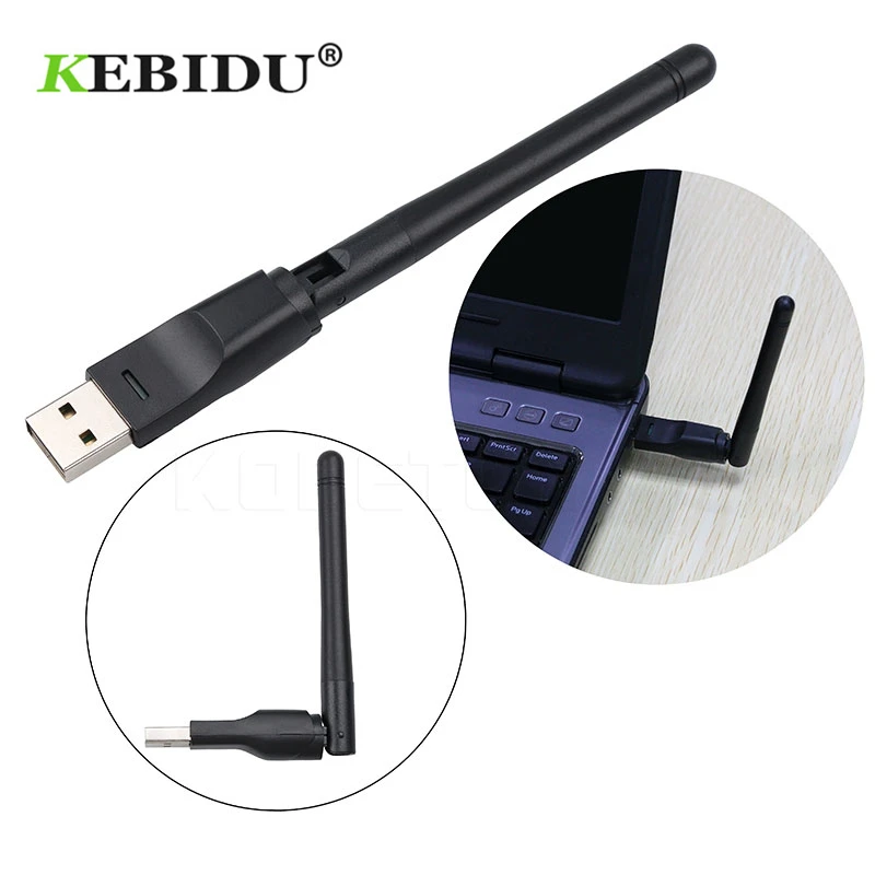 

kebidu 2.4GHz 150Mbps Wireless USB WiFi Receiver WiFi Adapter WLAN Network Card 2DB Wifi Antenna