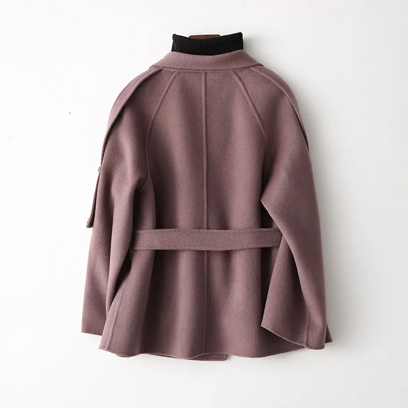 AYUNSUE повседневное шерстяное пальто для женщин осень зима двухстороннее шерстяное пальто женская короткая верхняя одежда casaco feminino 37149 WYQ1165