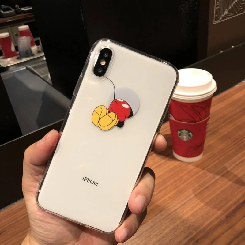 Mickey mouse transparent soft tpu case for iphone 6 6S 7 8 Plus cute cartoon cases for iPhone XSMAX X XR XS back conque capa