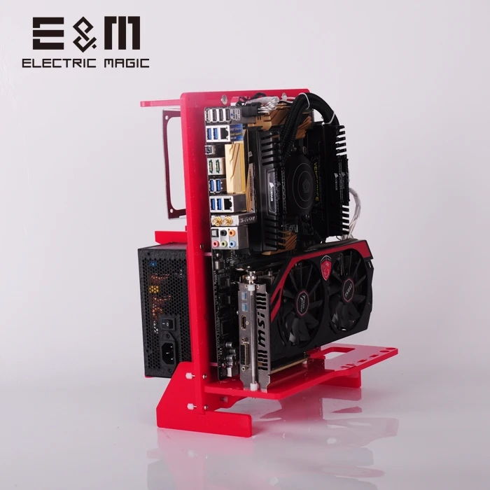  ITX MATX ATX SFF Air Tower Case PC Test Bench Open Frame Vertical Chassis 120 240W Water Cooling Ov