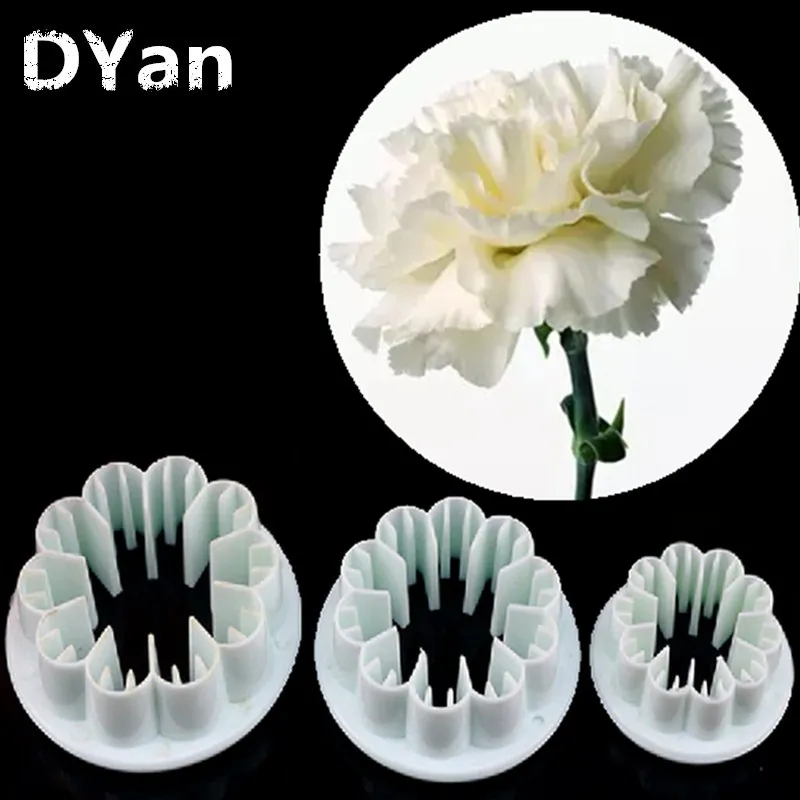 

Free Shipping Kitchen DIY Creative DIY Fondant Cake Tools 3pcs Carnation Embossing Mold Cookie Mold Die Cut A1015