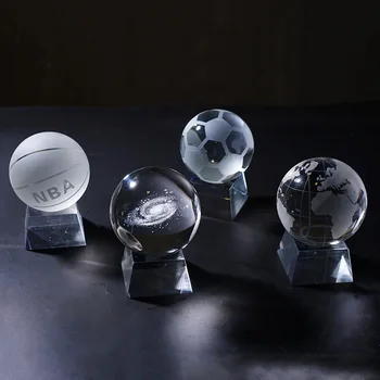 

8-inch transparent NBA crystal ball, DIY glass crystal crafts, home accessories