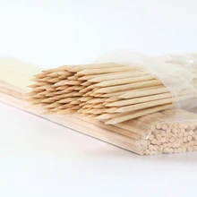 Natural Bamboo Skewers Sticks BBQ Barbeque Fruit Kabob Fondue Roasting-Fork 40cm x 4mm Twister Cotton Floss Sticks for 200pcs