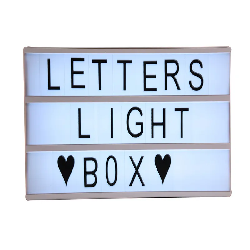 

Hot A4 Size 94 Letter and 4 Bblank Cards LED Concise Letter Lamp Innovative DIY Letter Spelling Puzzle LED Light Box LearningToy