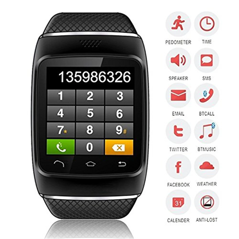 Портативный S12 смарт часы Bluetooth3.0 руках бесплатные звонки шагомер трекер для Android