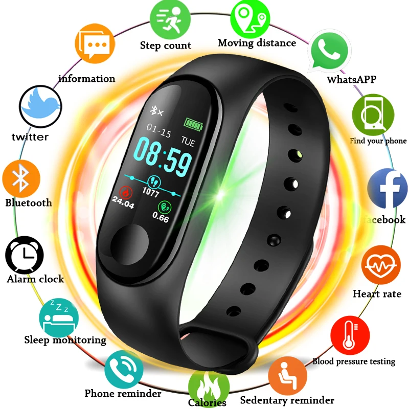 

BANGWEI Smart Sport Watch IP67 Waterproof Watch Blood Pressure Heart Rate Monitoring Pedometer Smart Watch Men For Android iOS