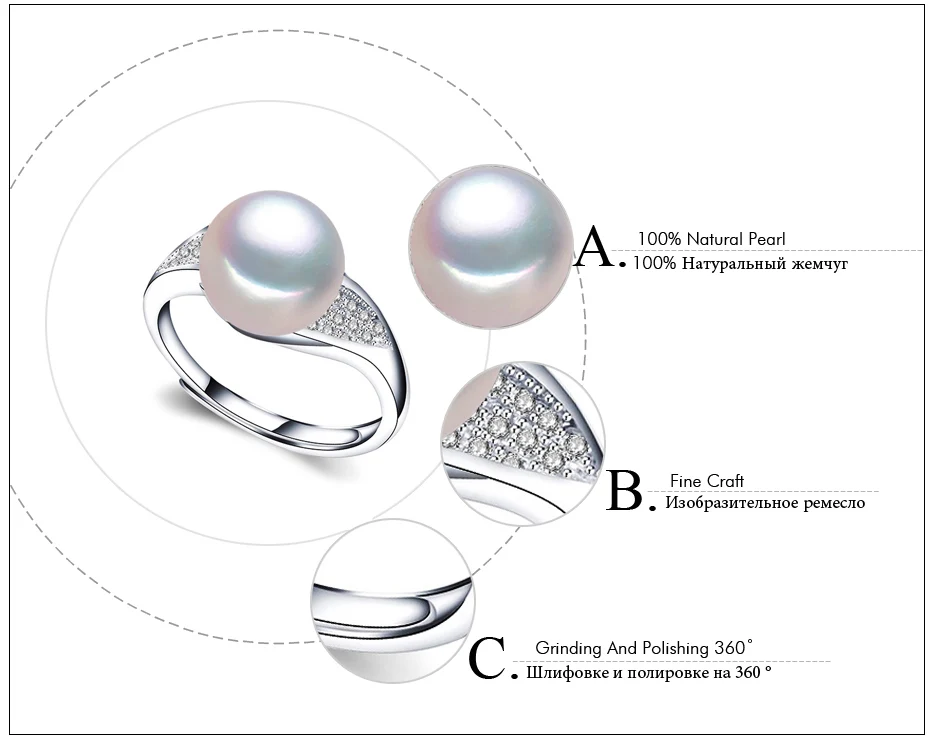 FENASY обручальное кольцо, кольца из натурального жемчуга для женщин, новое Ювелирное кольцо из пресноводного жемчуга, милое богемное Винтажное кольцо, хорошее ювелирное изделие