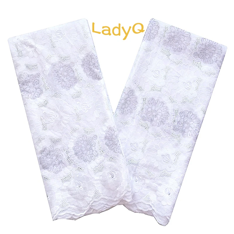 LadyQ 2018 нигерийская швейцарская вуаль кружево в швейцарском стиле вышивка большая