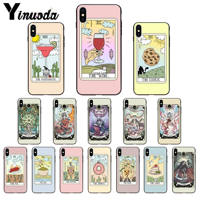 Yinuoda Египет таинственный Таро гадания черный чехол для телефона Apple iPhone 8 7 6 6S Plus X XS