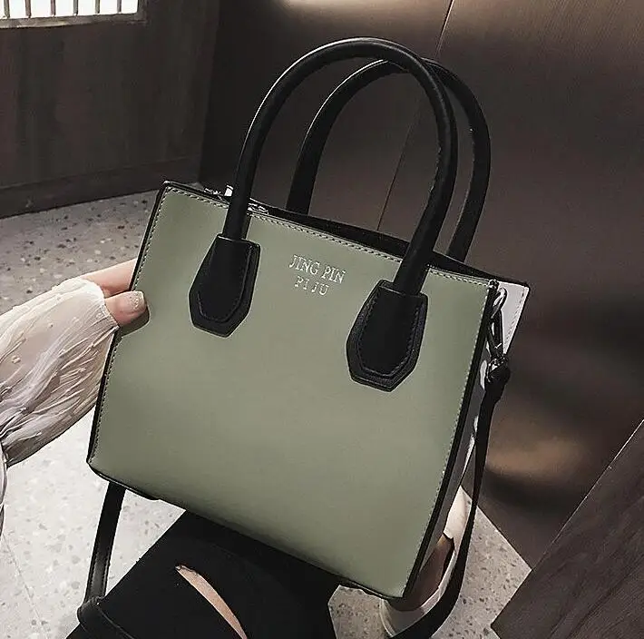 Новая летняя модная женская сумка, кожаные сумки, ПУ сумка на плечо, маленькие сумки через плечо с клапаном, контрастные цвета, сумки-мессенджеры - Цвет: Green-white