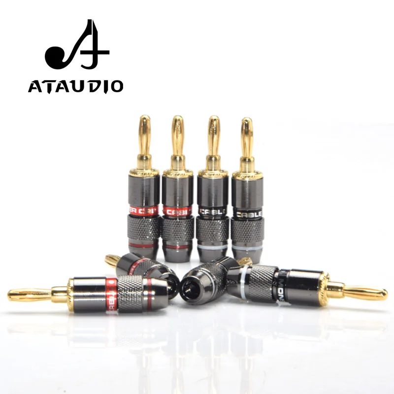 8 шт. ATAUDIO 24 К позолоченный медный цинковый сплав штекер банана адаптер динамика