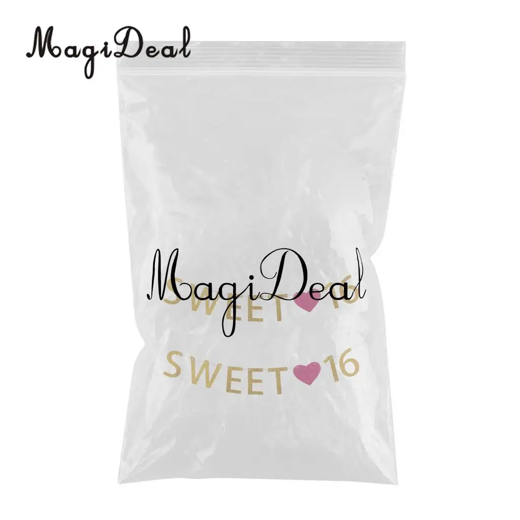 Pack of 2pcs Glitter Sweet 16 Heart Happy 16th Birthday Party Banner Bunting Girls Celebration Room Decoration Photo Props