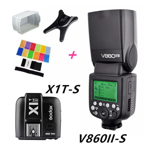 Вспышка Godox V860II V860II-C/N/S 2,4G 1/8000s с литий-ионным аккумулятором 2000 мАч, беспроводной светильник-вспышка для sony A7 A7S для Canon для Nikon - Цвет: V860IIS